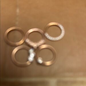 Gold Textured Band Ring Set